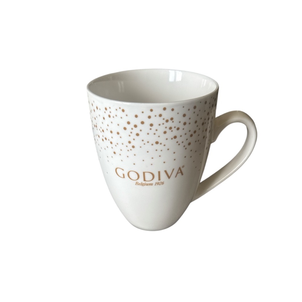 GODIVA Belgium 1926 Gold Sparkle Ceramic White Coffee/ Tea Mug